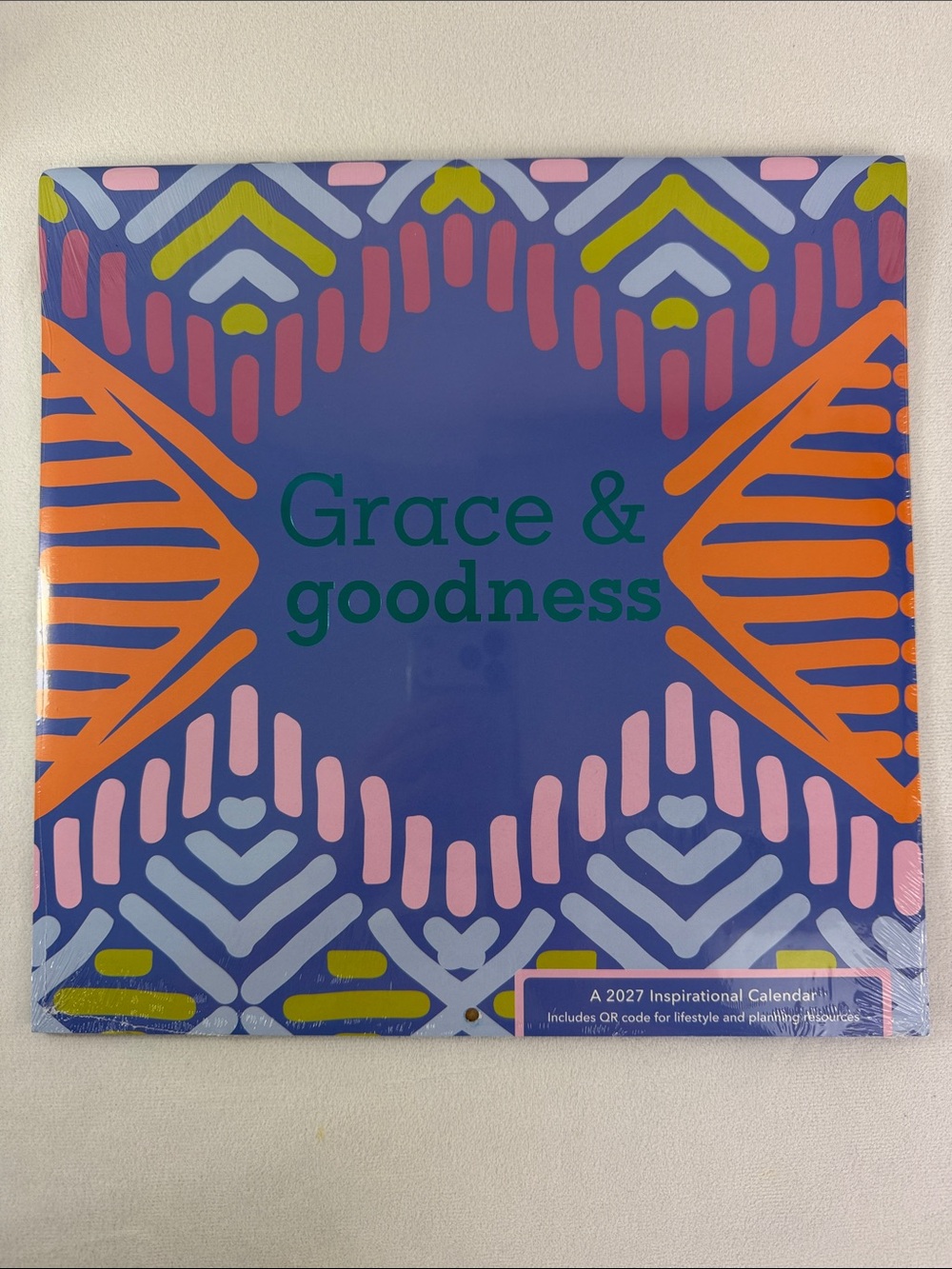 Grace & Goodness 2027 Inspirational Calendar Colorful Geometric Cover